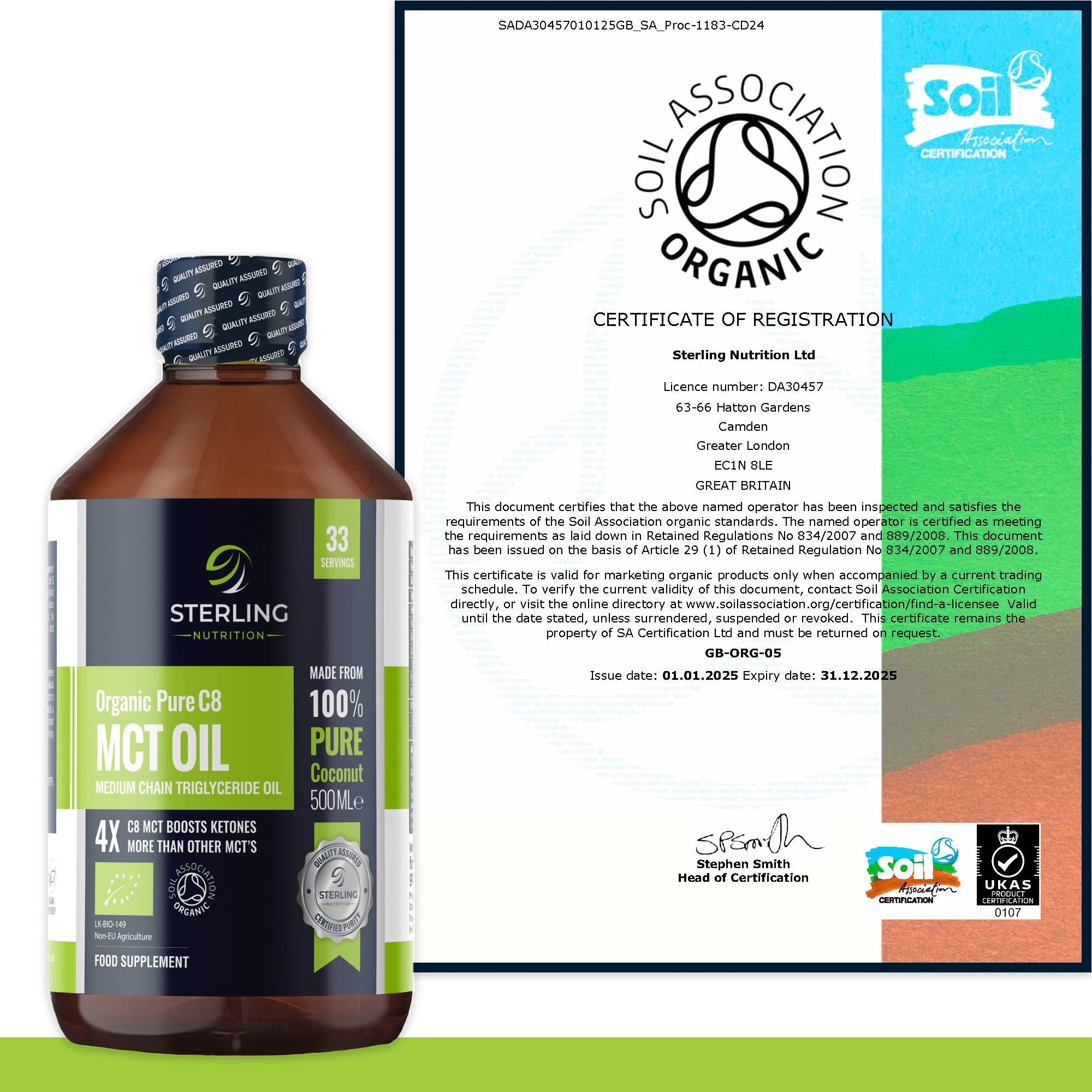 Pure Organic C8 MCT Oil - 500ml | 4X Ketones for Keto & Fasting | 100% Sustainable Coconuts | Lab Tested | Vegan & Gluten-Free