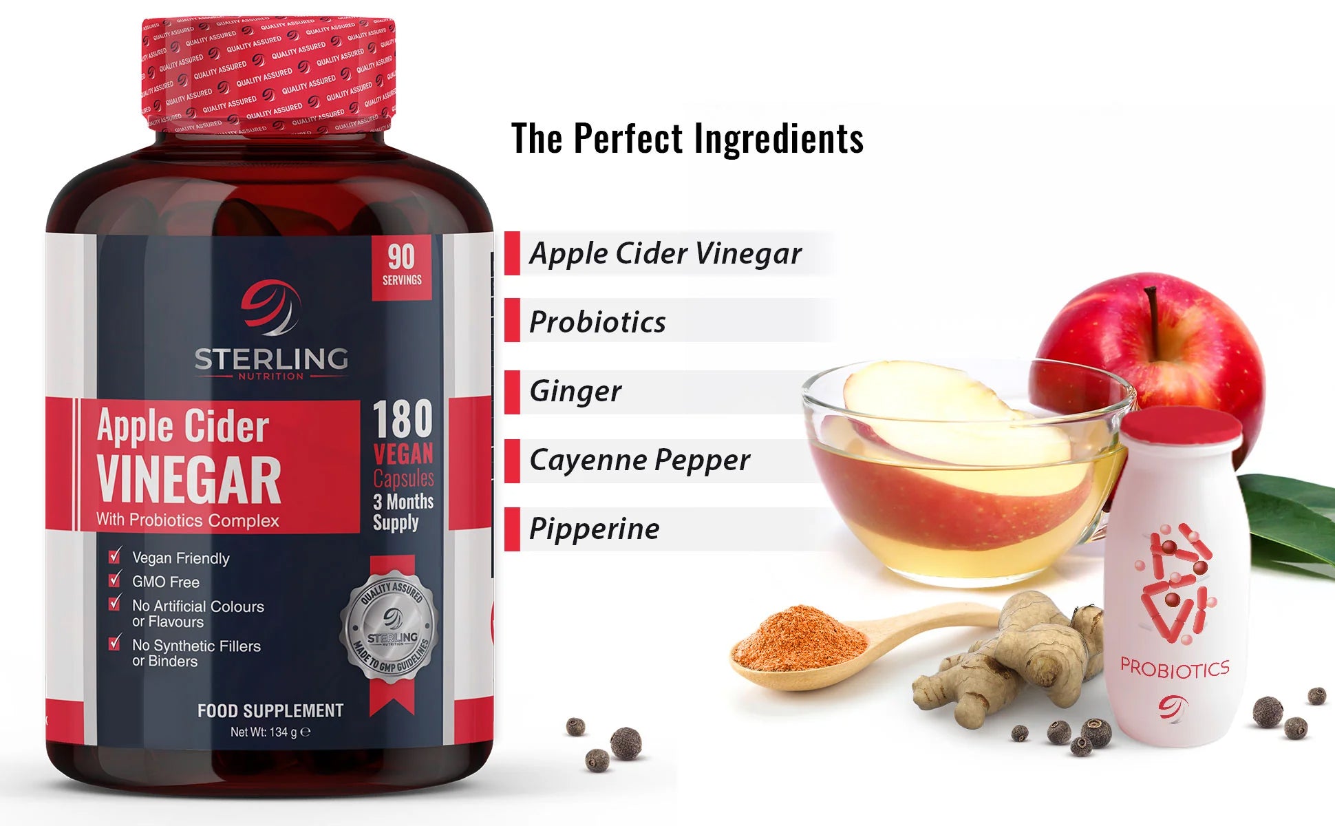 Apple Cider Vinegar Capsules with Probiotic Complex 180s