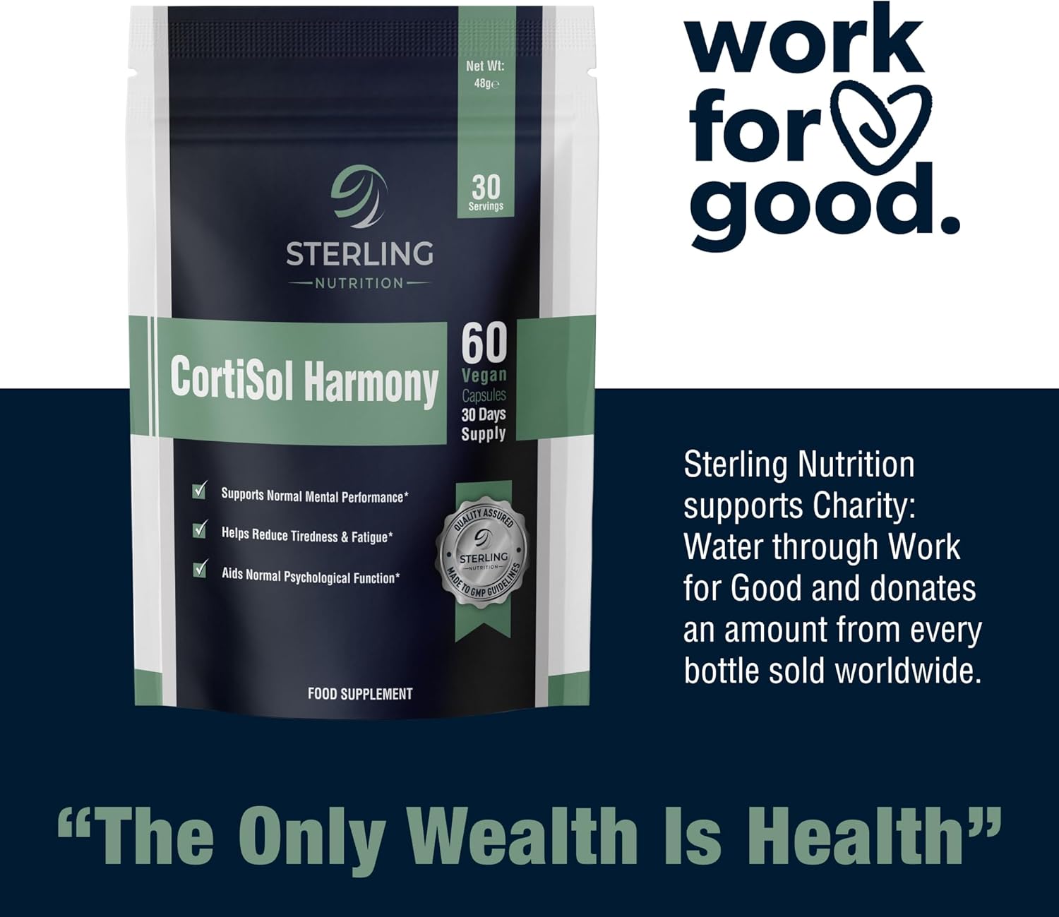 CortiSol Harmony - Supplement to Support Mental Performance & Energy, 60 Vegan Capsules | KSM-66, Ashwagandha, Rhodiola, L-Theanine & B & C Vitamins for Psychological Function