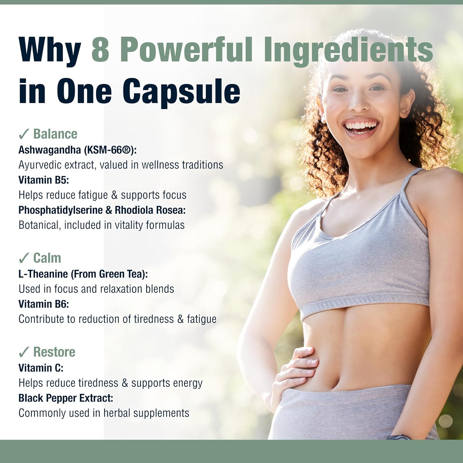 CortiSol Harmony - Supplement to Support Mental Performance & Energy, 60 Vegan Capsules | KSM-66, Ashwagandha, Rhodiola, L-Theanine & B & C Vitamins for Psychological Function