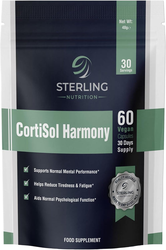 KSM-66 ashwagandha, rhodiola & L-theanine blend for mental performance & cortisol balance. 60 vegan caps. Free UK delivery.