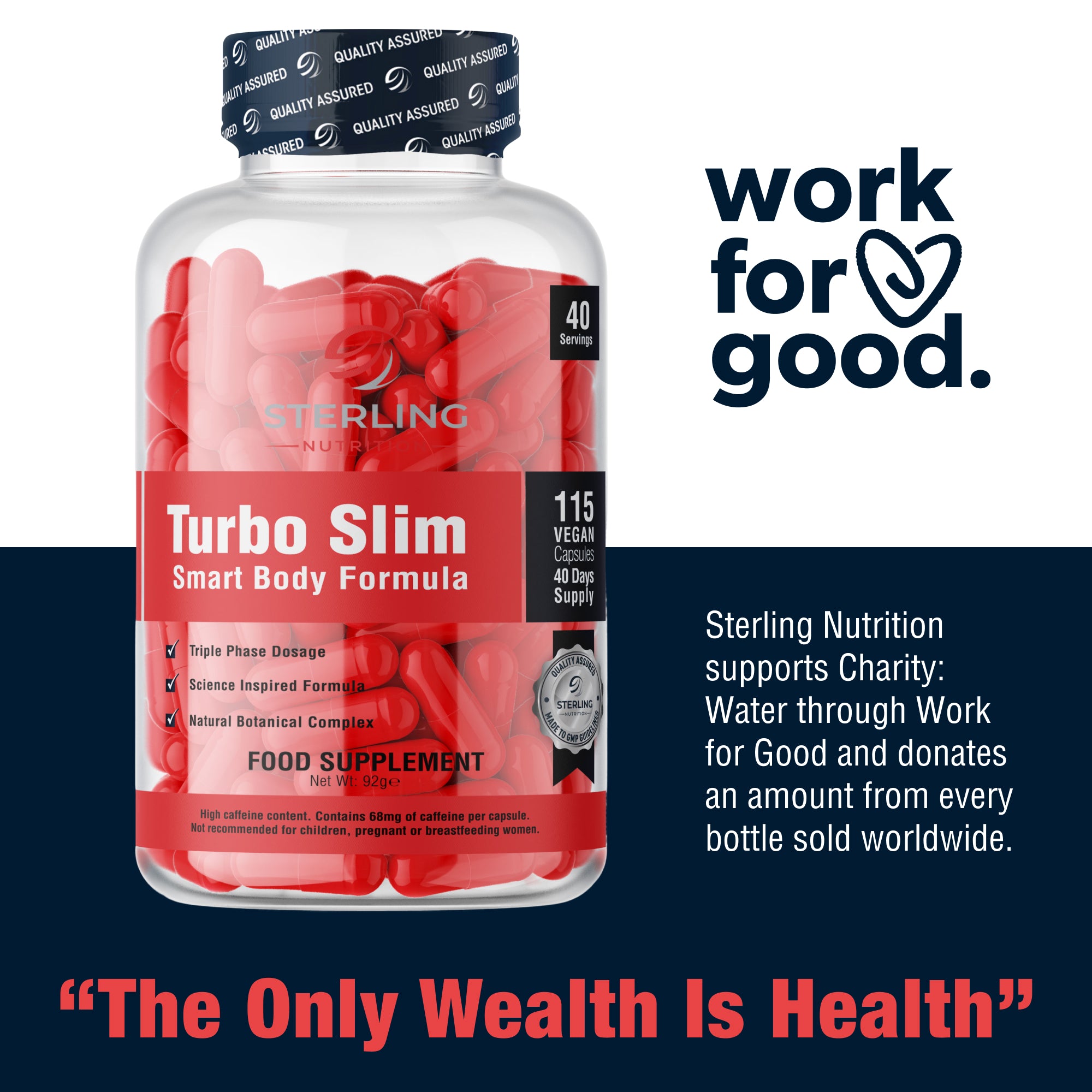 Supplement bottle labeled 'Turbo Slim' by Sterling on a white background
