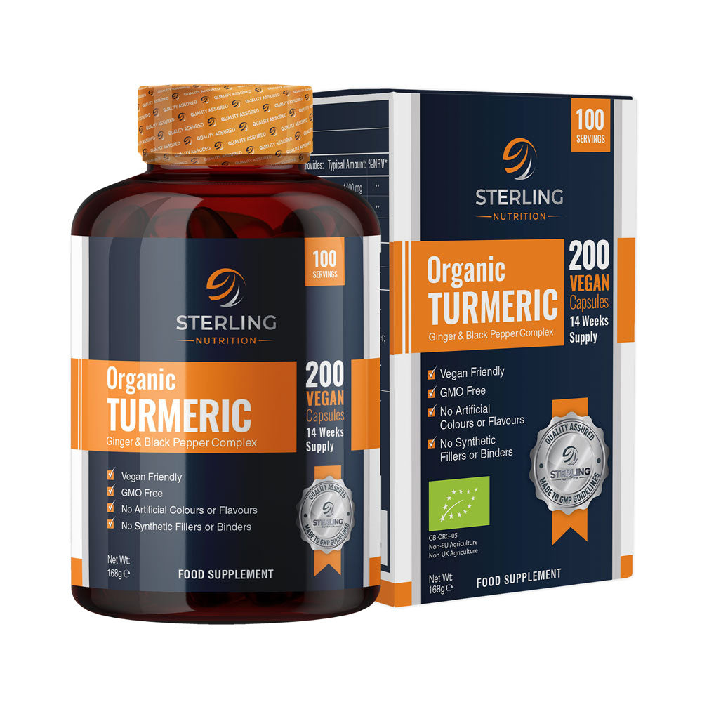 Organic Turmeric Ginger & Black Pepper Complex - 200 Vegan Capsules